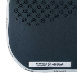 Tapis de dressage en lycra avec grip en gel et dessous en fibre de bambou Acavallo Fumée dorée / blanc Gris