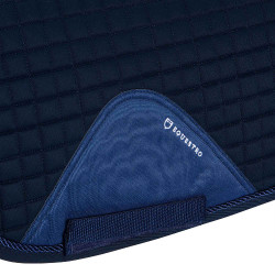 Tapis de dressage en coton modelé Equestro Marine Bleu marine