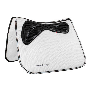 Tapis de dressage carré en mousse à mémoire de forme avec grip en gel et espaceur 3D Acavallo Blanc