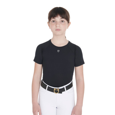 T-shirt d'entraînement technique enfant Equestro Noir