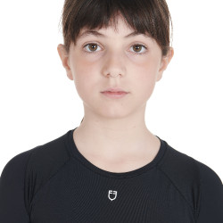 T-shirt d'entraînement technique enfant Equestro Noir