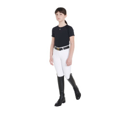 T-shirt d'entraînement technique enfant Equestro Noir
