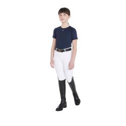 T-shirt d'entraînement technique enfant Equestro Marine Bleu marine