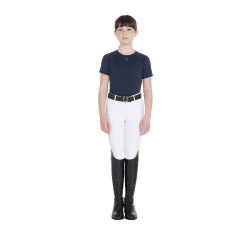 T-shirt d'entraînement technique enfant Equestro Marine Bleu marine