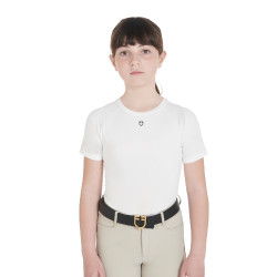 T-shirt d'entraînement technique enfant Equestro Blanc