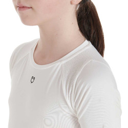 T-shirt d'entraînement technique enfant Equestro Blanc
