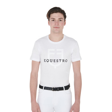 T-shirt ajusté avec logo sur la poitrine homme Equestro T-shirt ajusté avec logo sur la poitrine homme Equestro