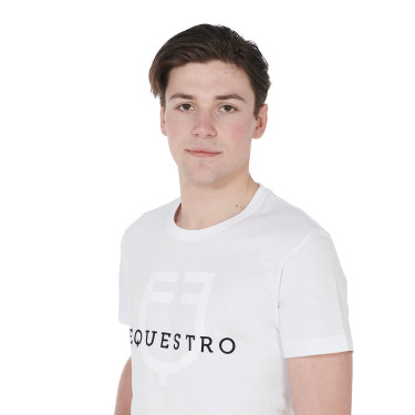 T-shirt ajusté avec logo sur la poitrine homme Equestro T-shirt ajusté avec logo sur la poitrine homme Equestro