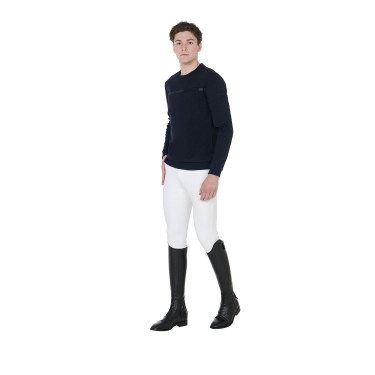 Sweat en interlock homme avec col rond Equestro Sweat en interlock homme avec col rond Equestro