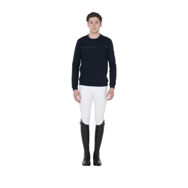 Sweat en interlock homme avec col rond Equestro Sweat en interlock homme avec col rond Equestro