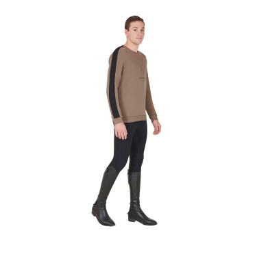 Sweat d'hiver homme avec col rond en coton Equestro Sweat d'hiver homme avec col rond en coton Equestro