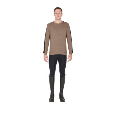 Sweat d'hiver homme avec col rond en coton Equestro Sweat d'hiver homme avec col rond en coton Equestro