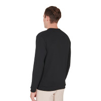 Sweat d'hiver homme avec col rond en coton Equestro Noir