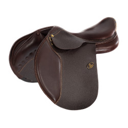 Selle obstacle Veneziano avec panneaux en laine Acavallo Marron foncé