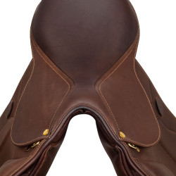 Selle obstacle Modigliani avec panneaux en laine Acavallo Marron foncé