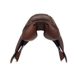 Selle obstacle Modigliani avec panneaux en laine Acavallo Marron foncé