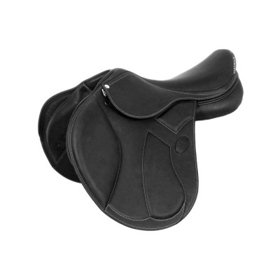 Selle obstacle Modigliani avec panneaux en laine Acavallo Noir