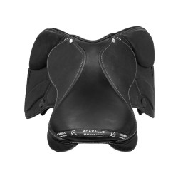 Selle obstacle Modigliani avec panneaux en laine Acavallo Noir