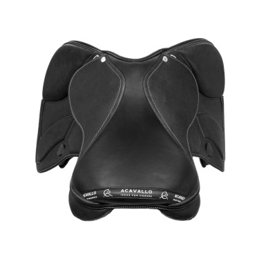 Selle obstacle Modigliani avec panneaux en laine Acavallo Noir