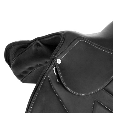 Selle obstacle Modigliani avec panneaux en laine Acavallo Noir