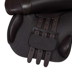 Selle obstacle en cuir français martelé Supreme Evolution Equestro Marron foncé Selle obstacle en cuir français martelé Supreme Evolution Equestro Marron foncé