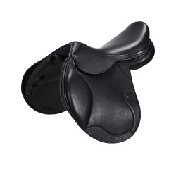 Selle obstacle en cuir double Meredith Equestro Noir
