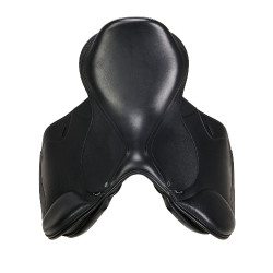 Selle obstacle en cuir double Meredith Equestro Noir