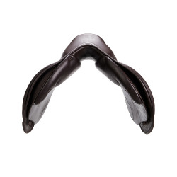 Selle obstacle en cuir double Meredith Equestro Marron foncé