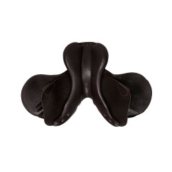 Selle obstacle en cuir double Meredith Equestro Marron foncé
