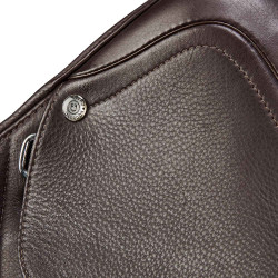 Selle obstacle en cuir double Meredith Equestro Marron foncé