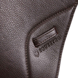 Selle obstacle en cuir double Meredith Equestro Marron foncé
