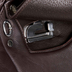 Selle obstacle en cuir double Meredith Equestro Marron foncé