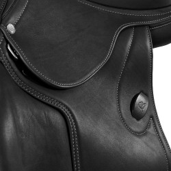 Selle obstacle Botticelli avec panneaux en laine Acavallo Noir