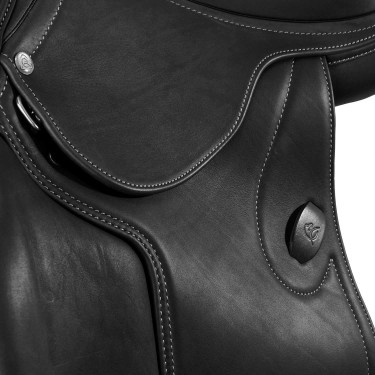 Selle obstacle Botticelli avec panneaux en laine Acavallo Noir