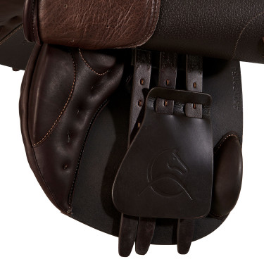 Selle obstacle Botticelli avec panneaux en laine Acavallo Marron foncé