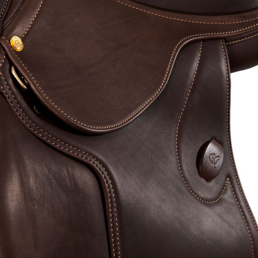 Selle obstacle Botticelli avec panneaux en laine Acavallo Marron foncé