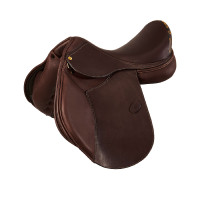 Selle mixte Bernini avec panneaux en laine Acavallo Marron foncé