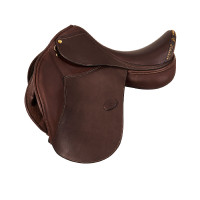 Selle mixte Bernini avec panneaux en laine Acavallo Marron foncé