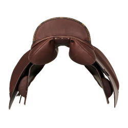 Selle mixte Bernini avec panneaux en laine Acavallo Marron foncé