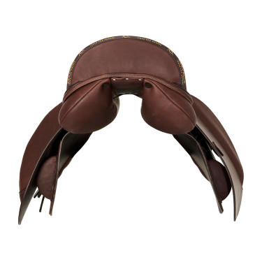 Selle mixte Bernini avec panneaux en laine Acavallo Marron foncé