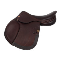 Selle de saut Roma avec arçon en bois et cuir double Acavallo Marron foncé Selle de saut Roma avec arçon en bois et cuir double Acavallo Marron foncé