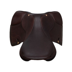 Selle de saut Roma avec arçon en bois et cuir double Acavallo Marron foncé Selle de saut Roma avec arçon en bois et cuir double Acavallo Marron foncé