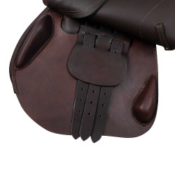 Selle de saut Roma avec arçon en bois et cuir double Acavallo Marron foncé Selle de saut Roma avec arçon en bois et cuir double Acavallo Marron foncé