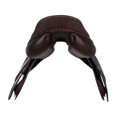 Selle de saut Roma avec arçon en bois et cuir double Acavallo Marron foncé Selle de saut Roma avec arçon en bois et cuir double Acavallo Marron foncé