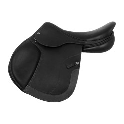 Selle de saut Roma avec arçon en bois et cuir double Acavallo Noir Selle de saut Roma avec arçon en bois et cuir double Acavallo Noir