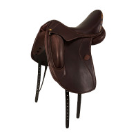 Selle de dressage Perugino avec petits taquets Acavallo Marron foncé Selle de dressage Perugino avec petits taquets Acavallo Marron foncé