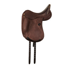 Selle de dressage Mantegna avec longs taquets Acavallo Marron foncé