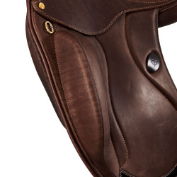 Selle de dressage Mantegna avec longs taquets Acavallo Marron foncé
