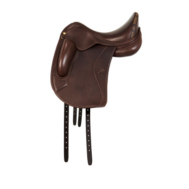 Selle de dressage Leonardo avec panneaux en laine Acavallo Marron foncé