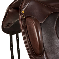 Selle de dressage Leonardo avec panneaux en laine Acavallo Marron foncé